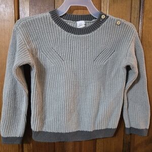 H&M Toddler Gray Knit Sweater with Button Detail
